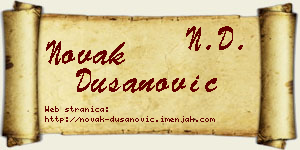 Novak Dušanović vizit kartica